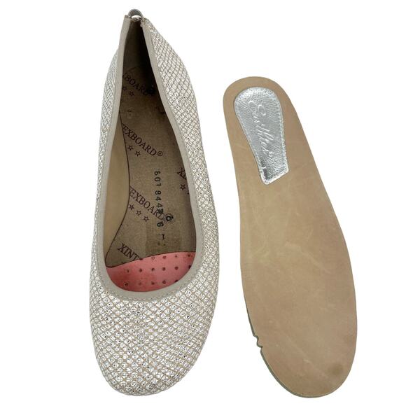 Earthies Ennis Ballet Flats 6 Taupe Silver Orthotic Arch Support Comfort - Picture 15 of 15